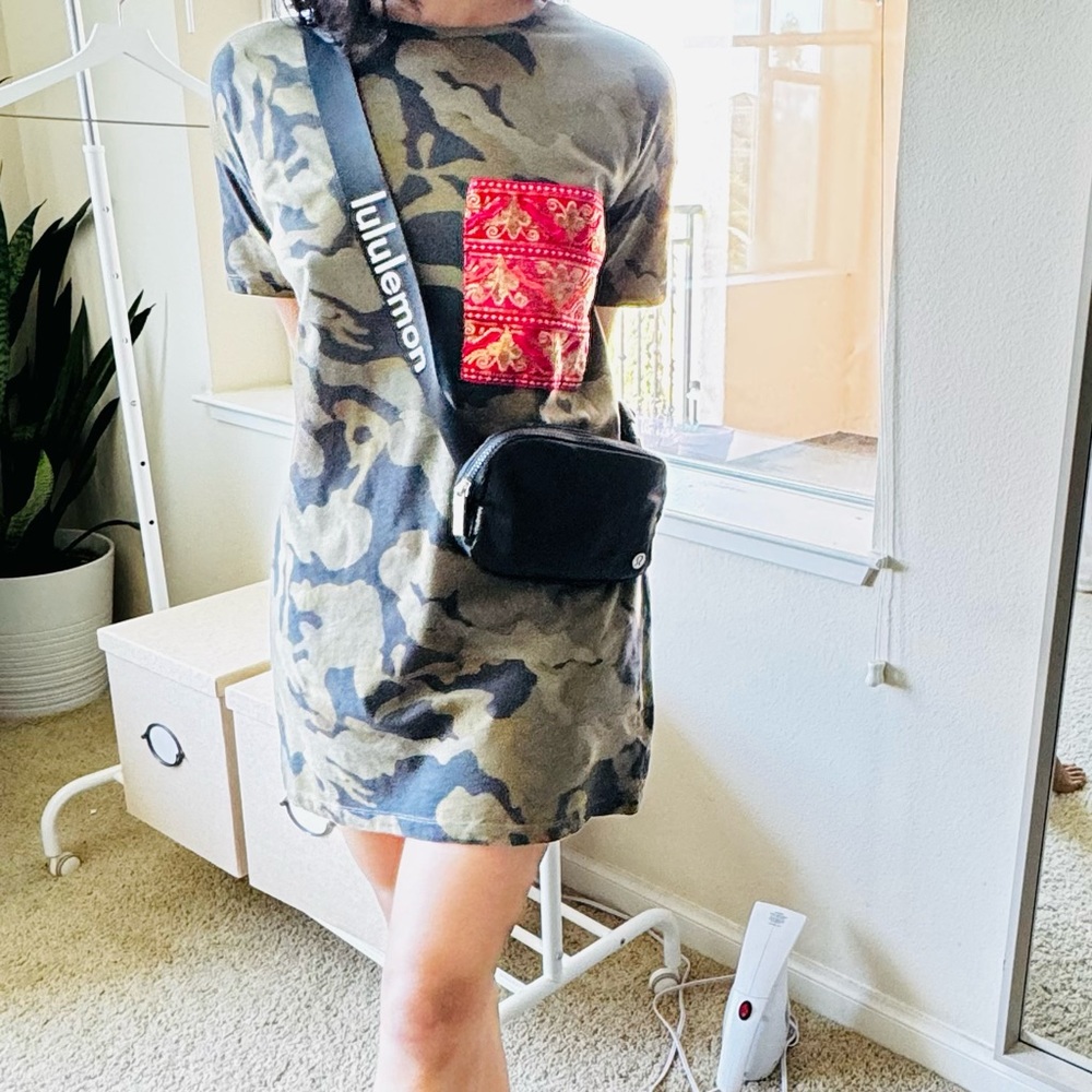 Camo pattern with a fun patch!